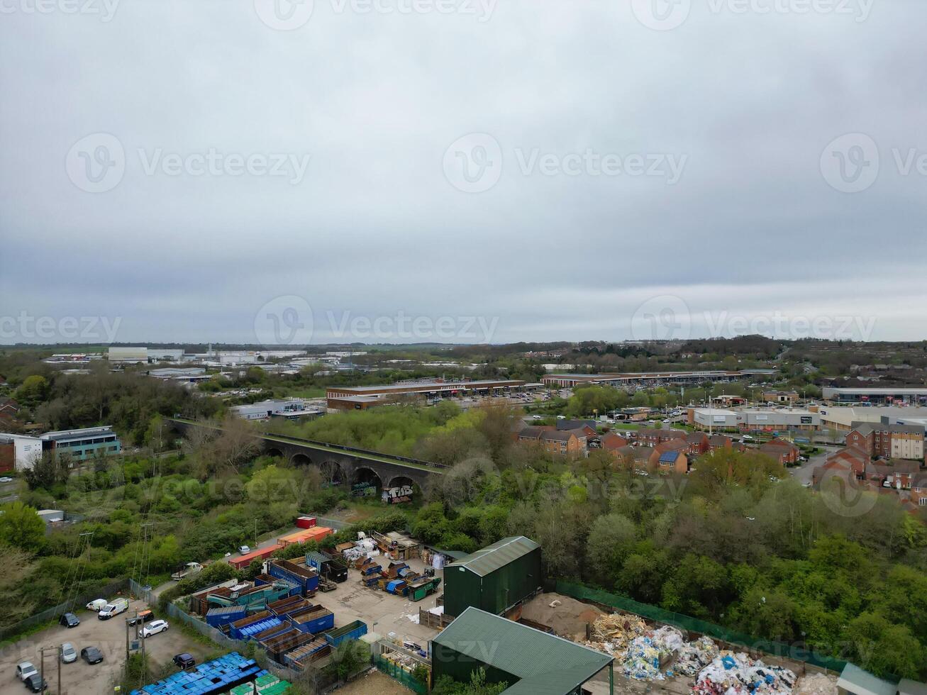 Aerial View of Rugby City of England Great Britain. April 8th, 2024 photo