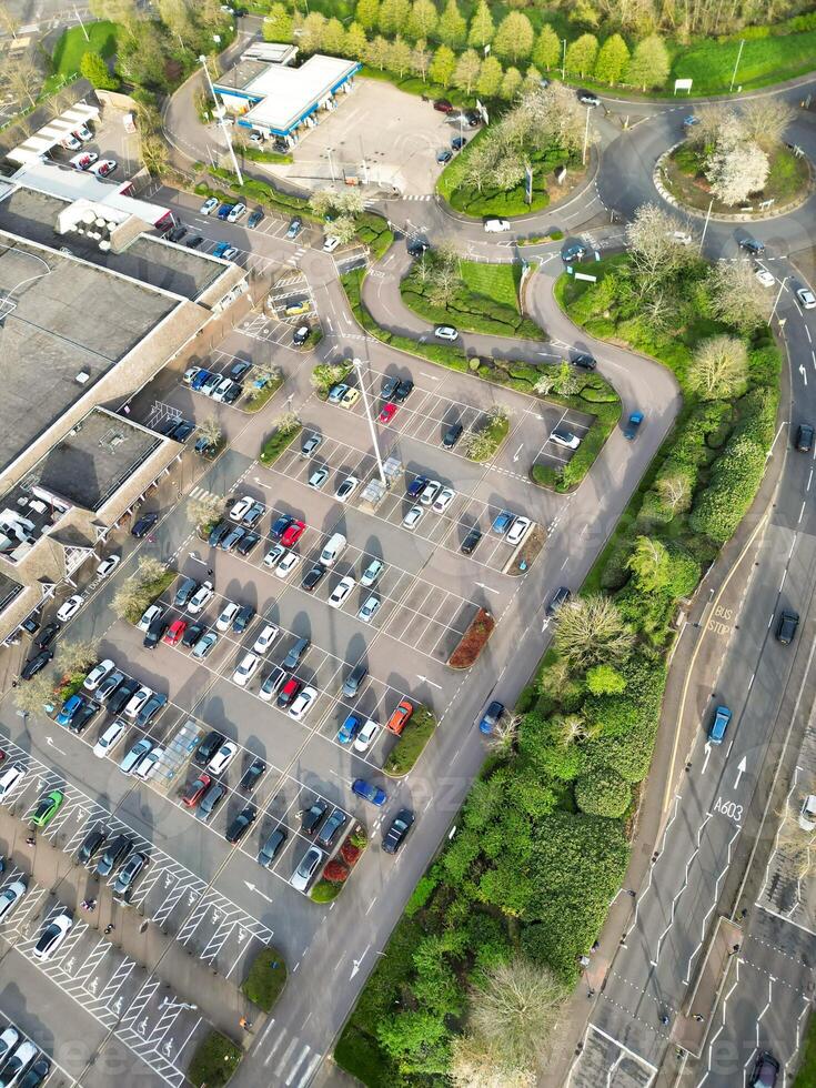 Aerial View of Bedford City of Bedfordshire, England UK During Windy and Cloudy Day. April 5th, 2024 photo
