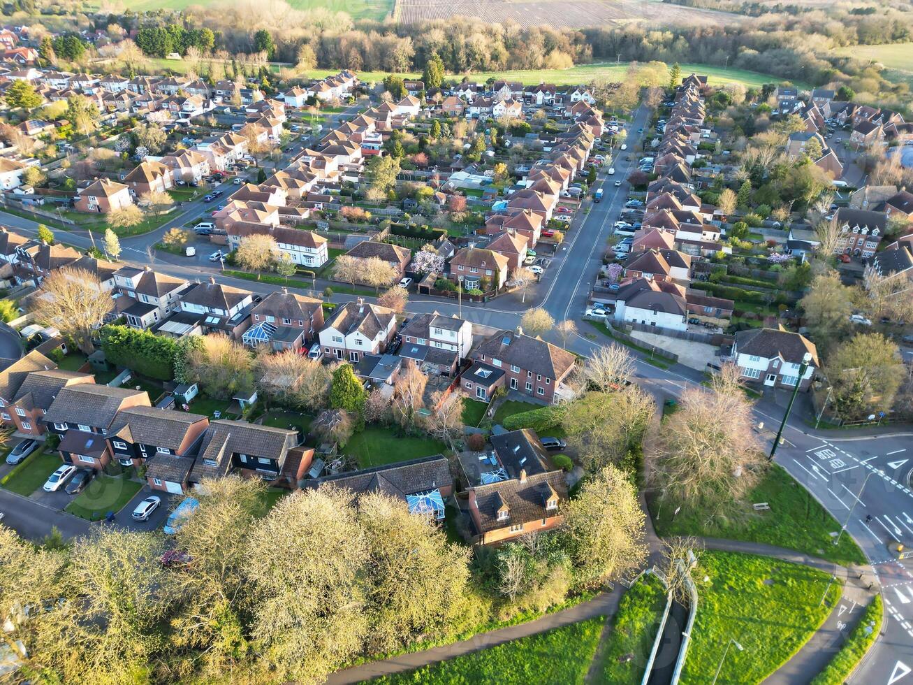 High Angle View of park and ride Bus Station at Thornhill Oxfordshire England United Kingdom