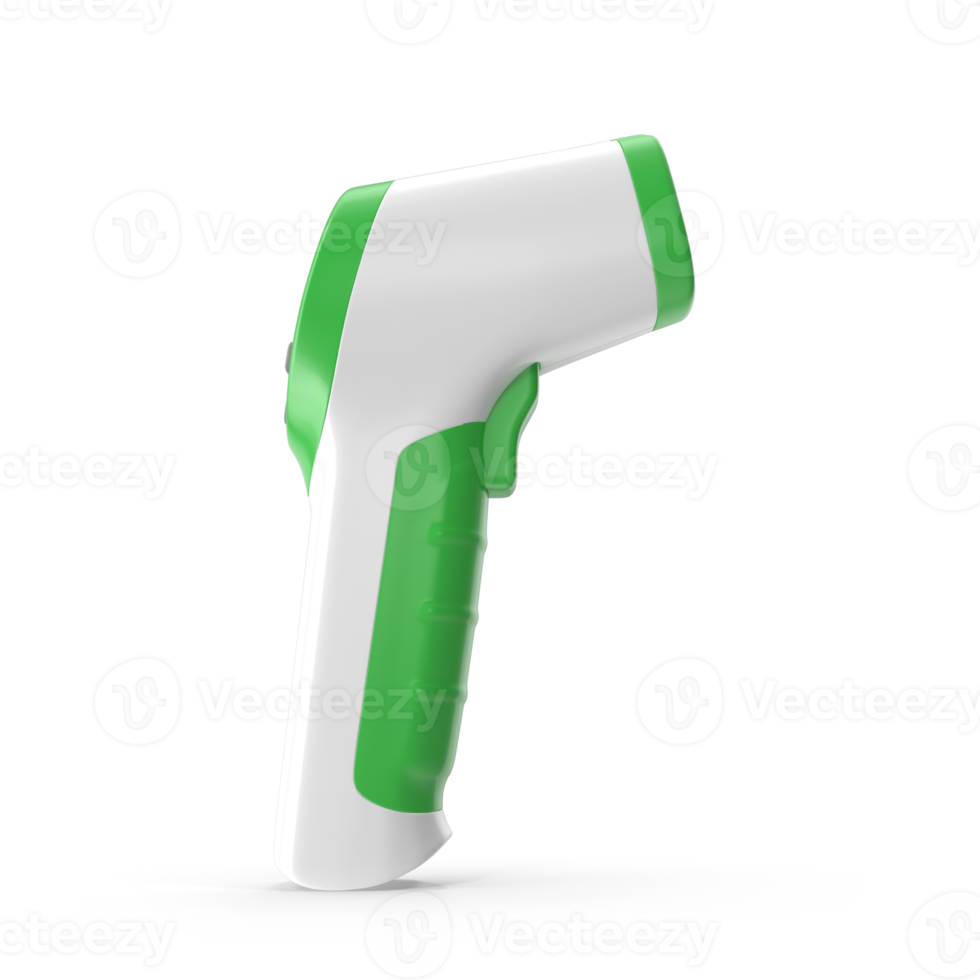 Green and white Digital Medical Thermometer 3D PNG