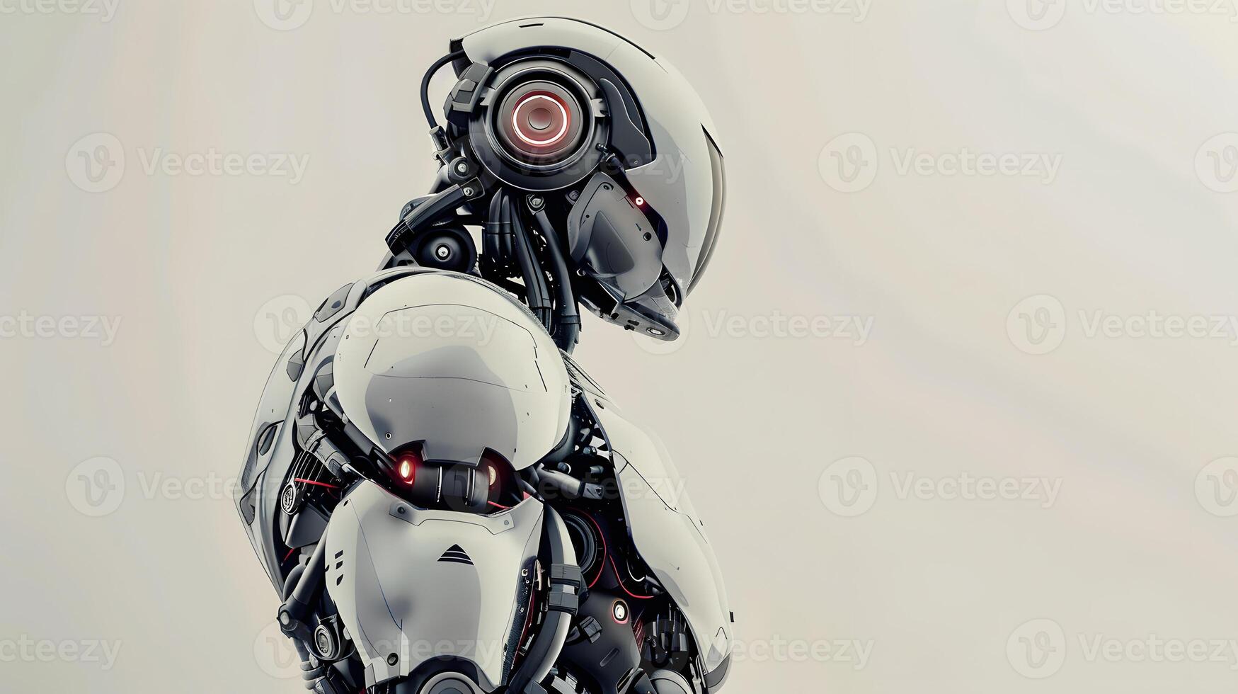 AI generated The robot, the android, is ready to perform work functions. AI Generated photo