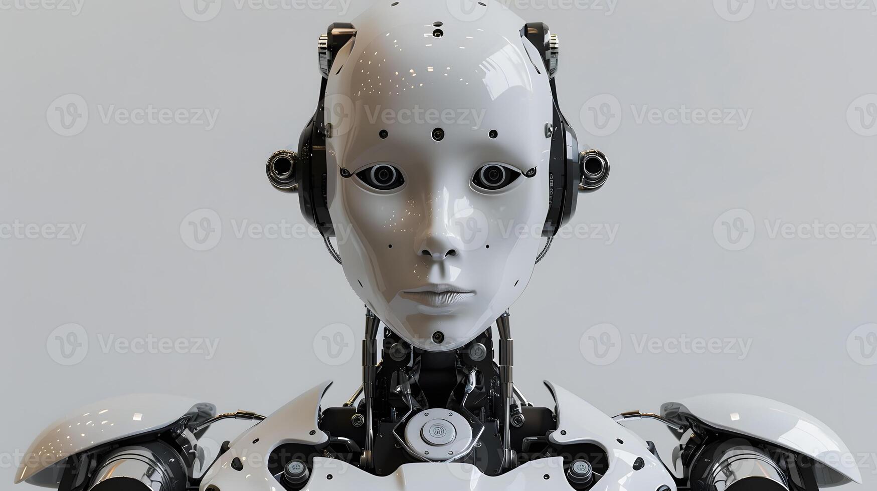AI generated The robot, the android, is ready to perform work functions. AI Generated photo
