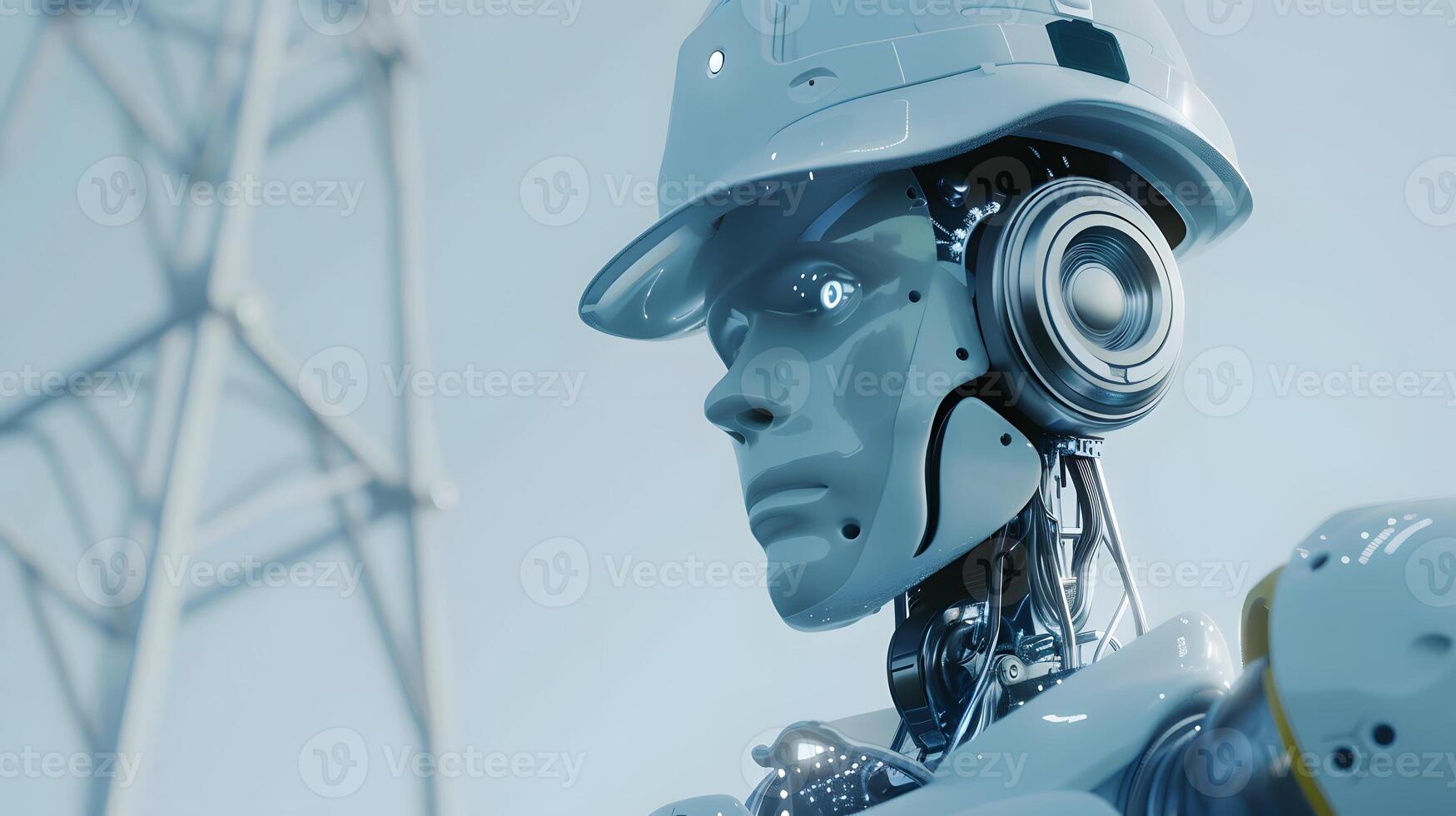 AI generated The robot, the android, is ready to perform work functions. AI Generated photo