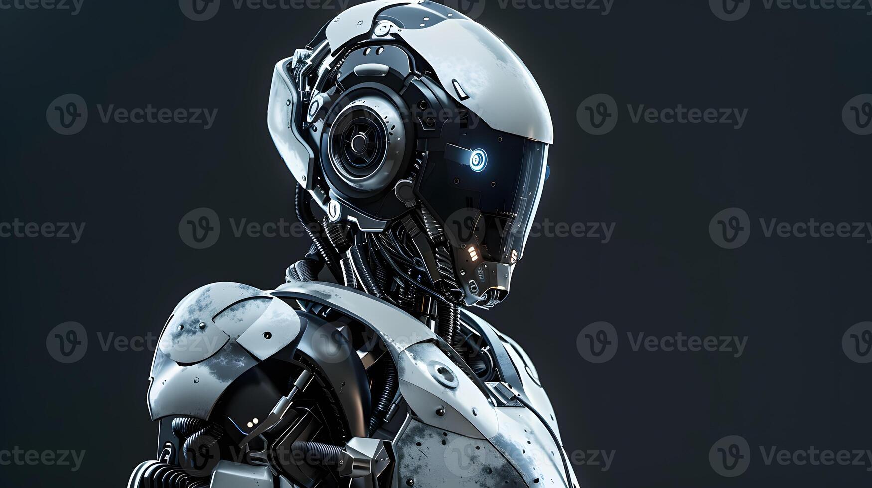 AI generated The robot, the android, is ready to perform work functions. AI Generated photo