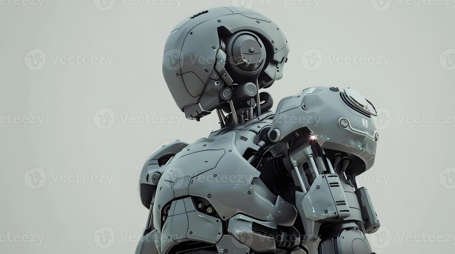 AI generated The robot, the android, is ready to perform work functions. AI Generated photo