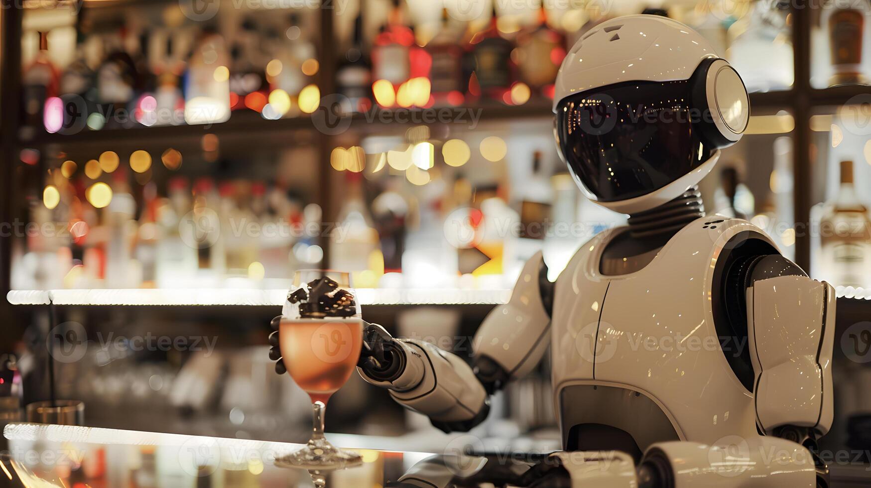 AI generated The robot, the android, is ready to perform work functions. AI Generated photo