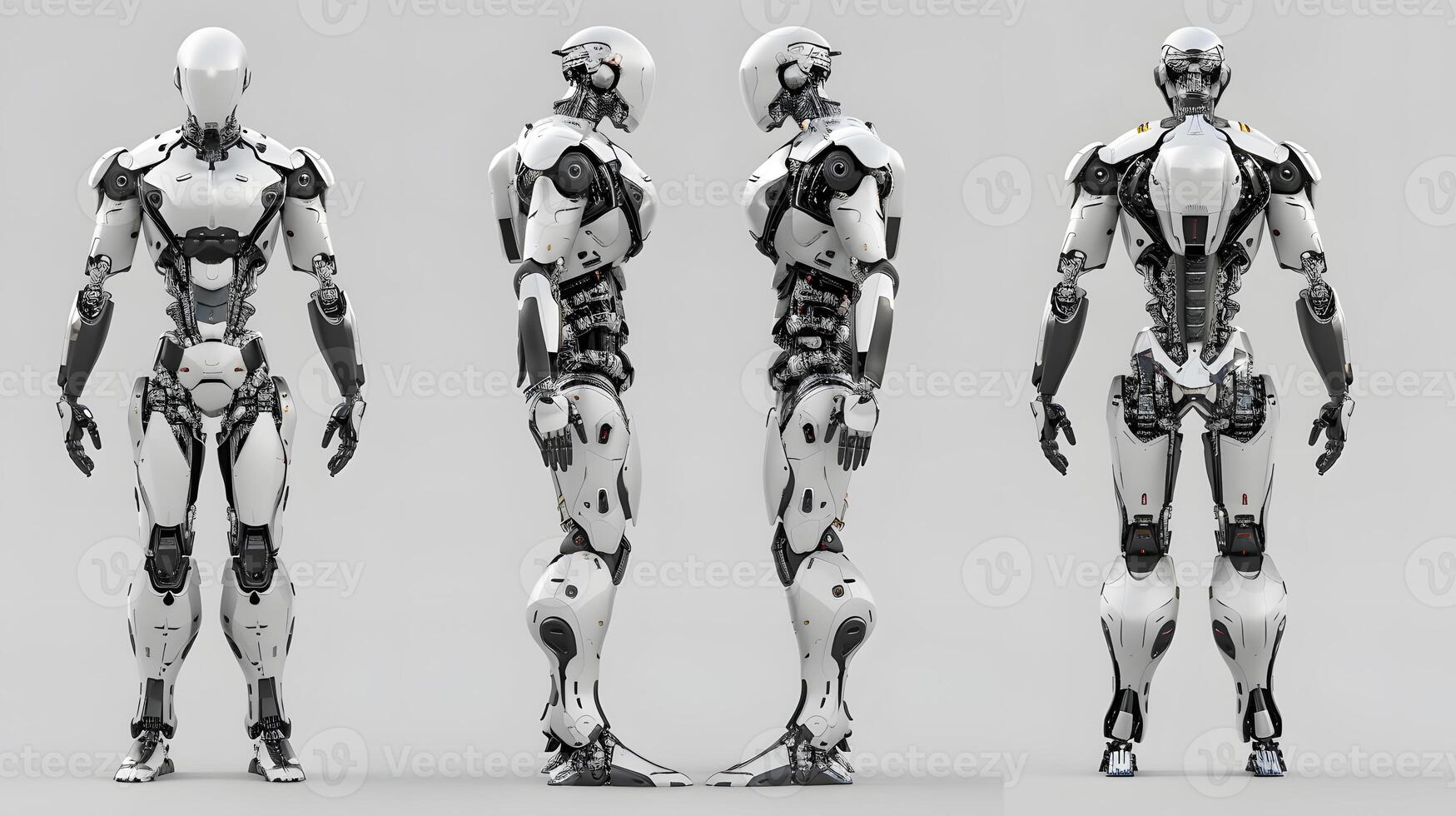 AI generated The robot, the android, is ready to perform work functions. AI Generated photo