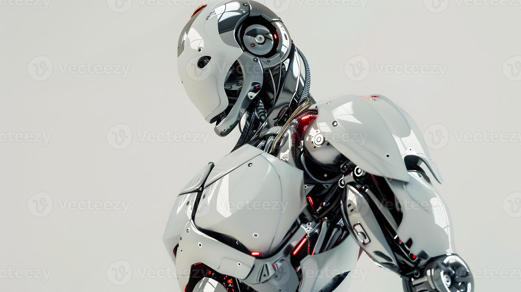 AI generated The robot, the android, is ready to perform work functions. AI Generated photo