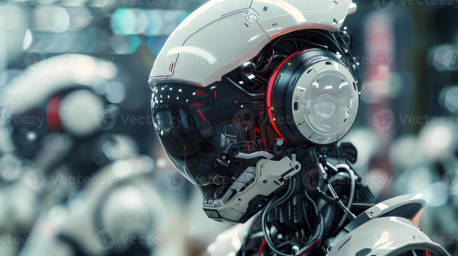 AI generated The robot, the android, is ready to perform work functions. AI Generated photo