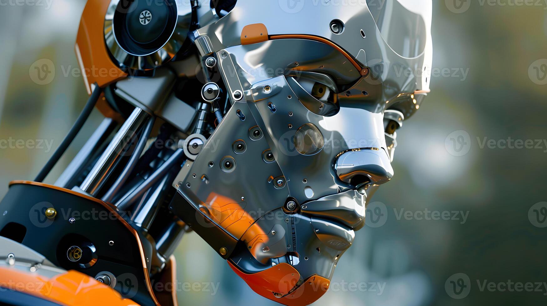 AI generated The robot, the android, is ready to perform work functions. AI Generated photo