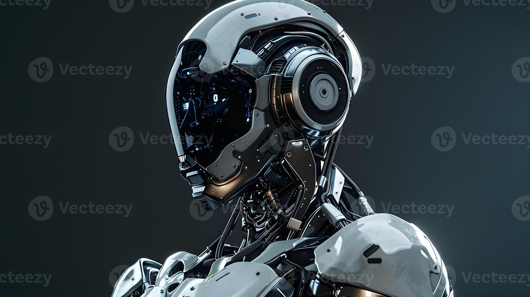 AI generated The robot, the android, is ready to perform work functions. AI Generated photo