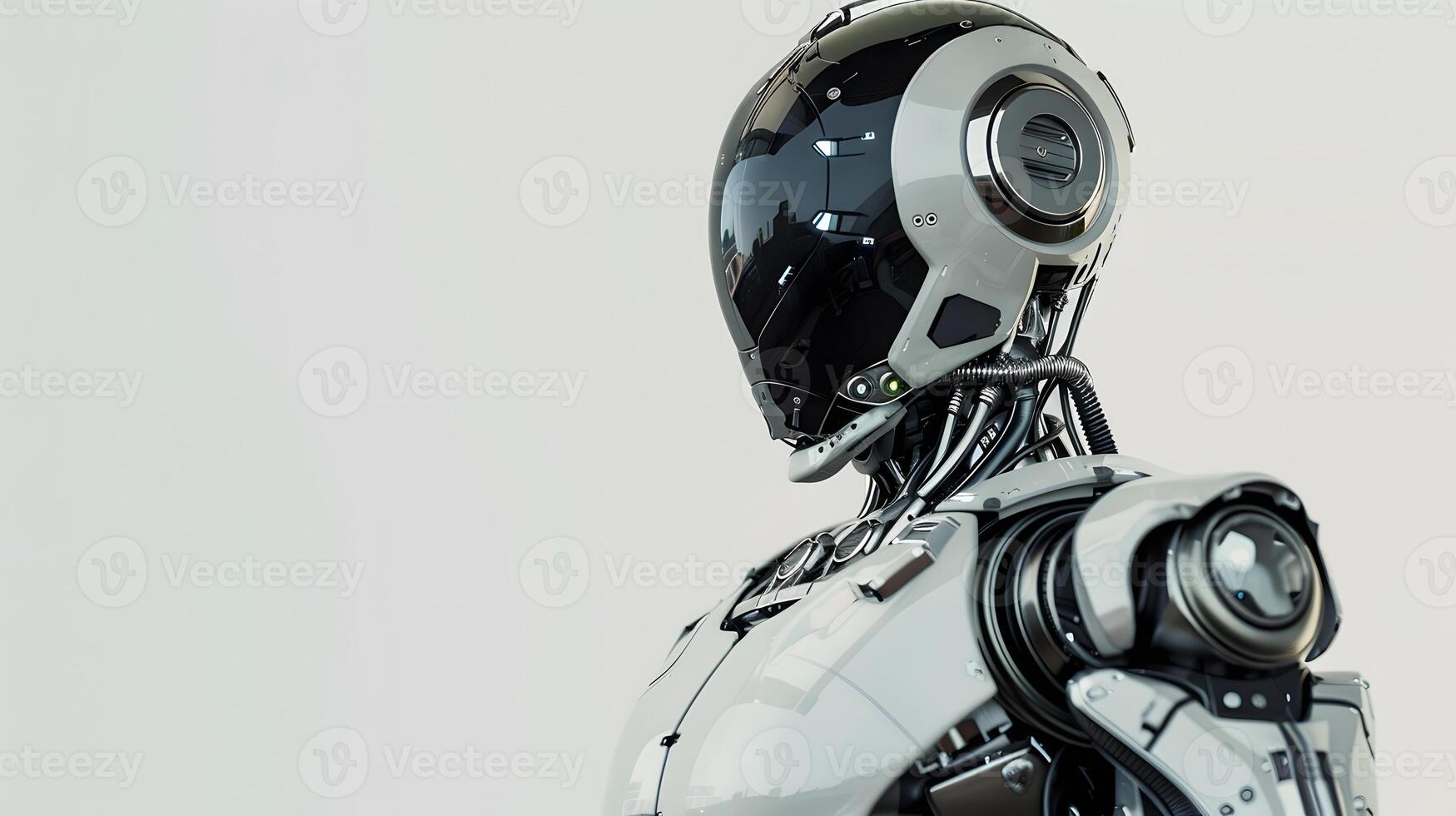 AI generated The robot, the android, is ready to perform work functions. AI Generated photo