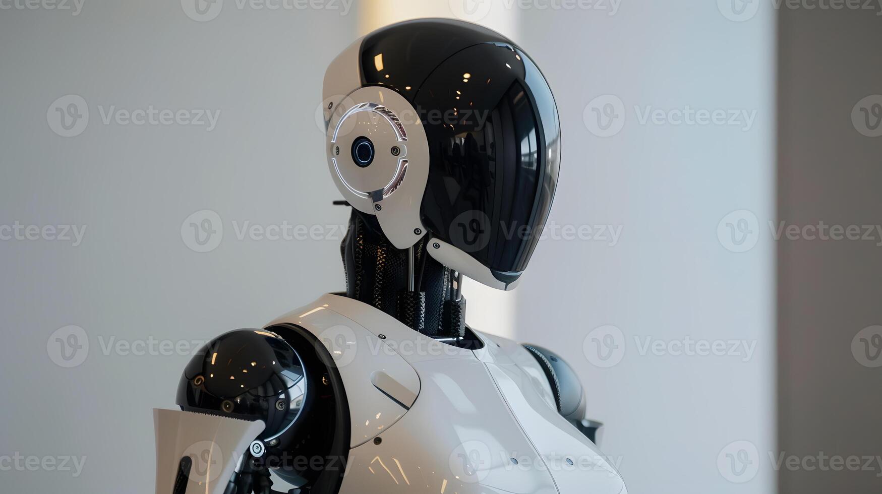 AI generated The robot, the android, is ready to perform work functions. AI Generated photo