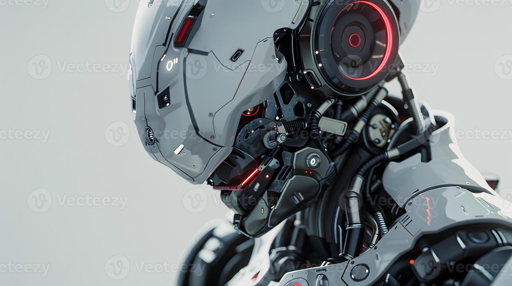 AI generated The robot, the android, is ready to perform work functions. AI Generated photo