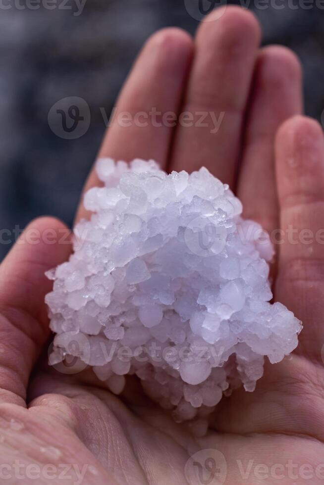 Hail balls in march, natural springtime weather, can cause damages photo