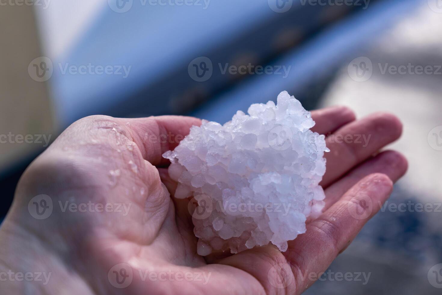 Hail balls in march, natural springtime weather, can cause damages photo