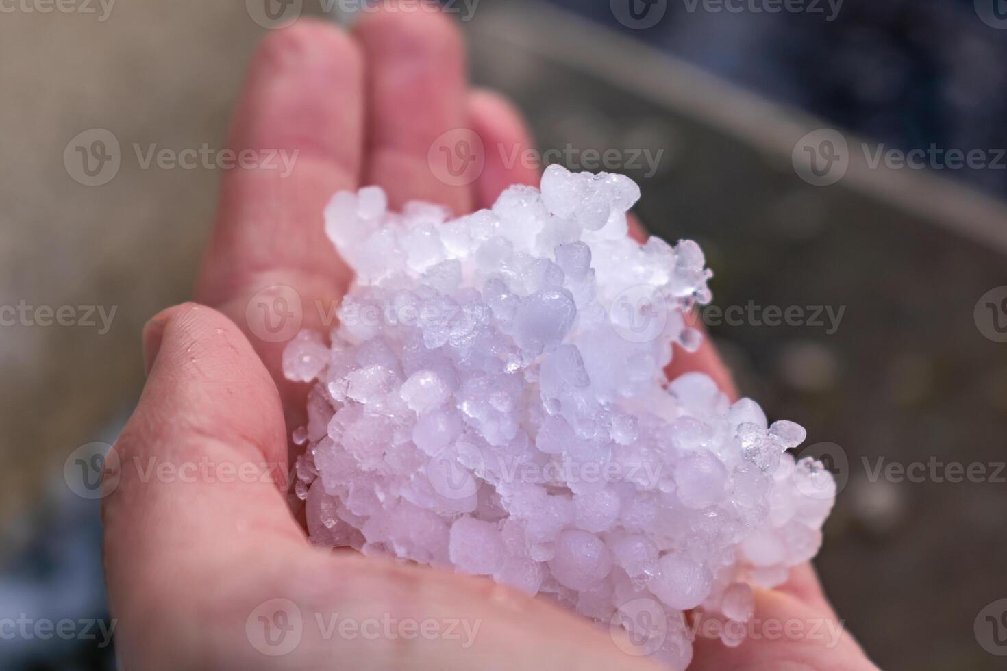 Hail balls in march, natural springtime weather, can cause damages photo