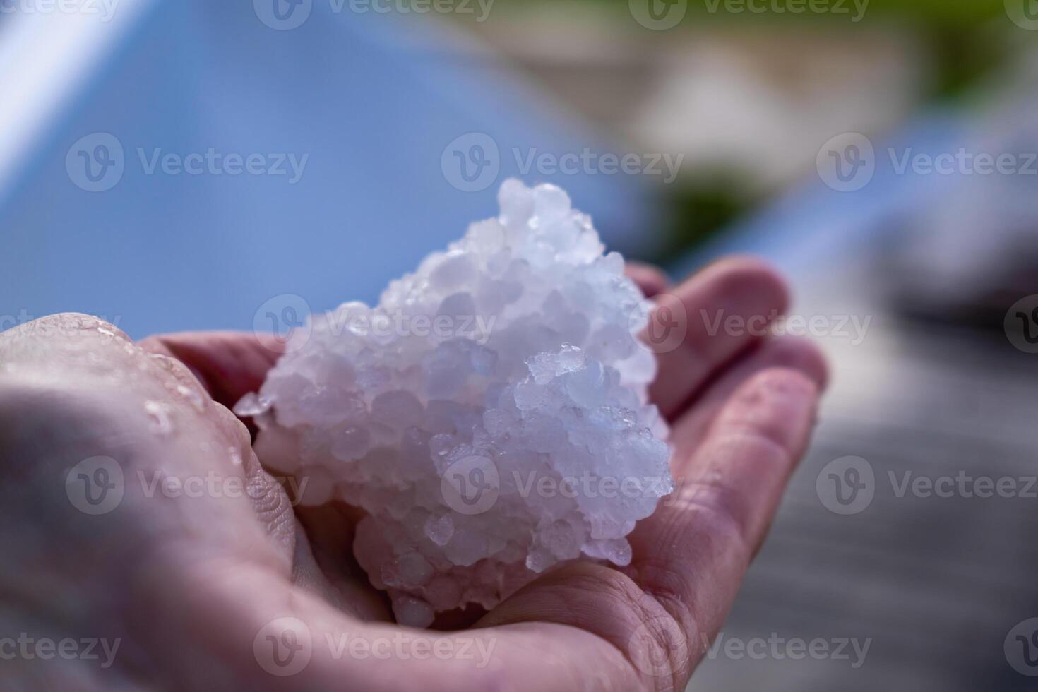 Hail balls in march, natural springtime weather, can cause damages photo