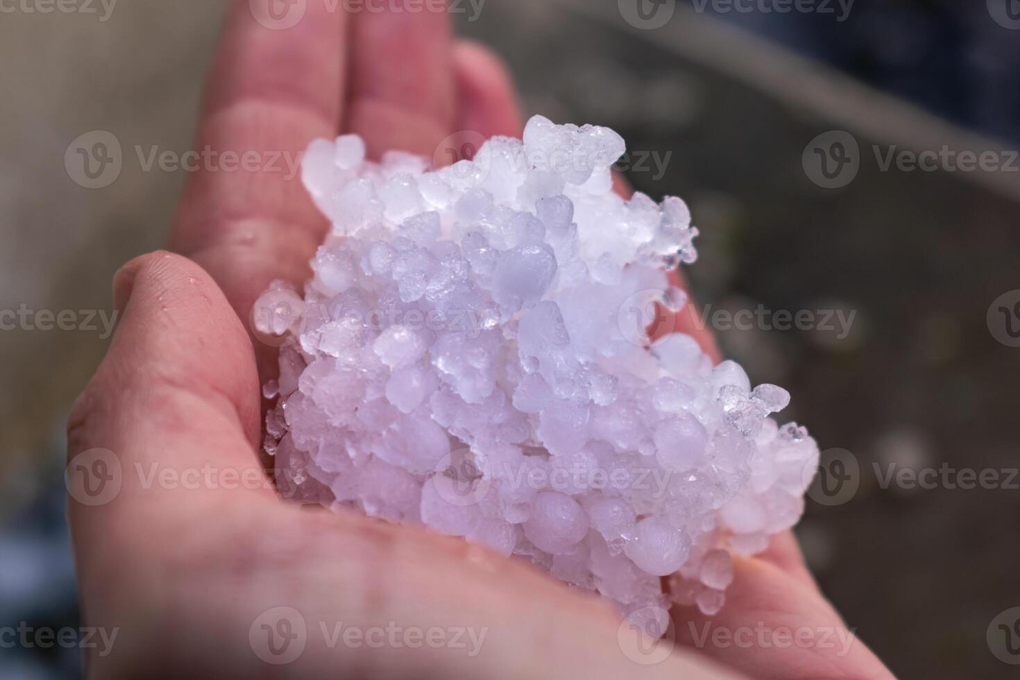 Hail balls in march, natural springtime weather, can cause damages photo