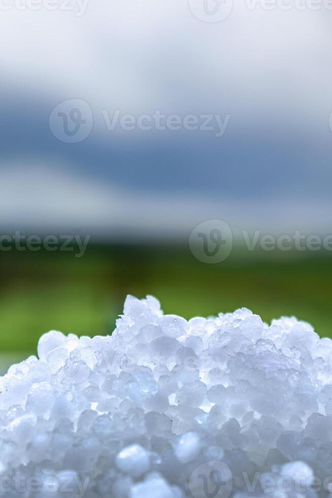 Hail balls in march, natural springtime weather, can cause damages photo