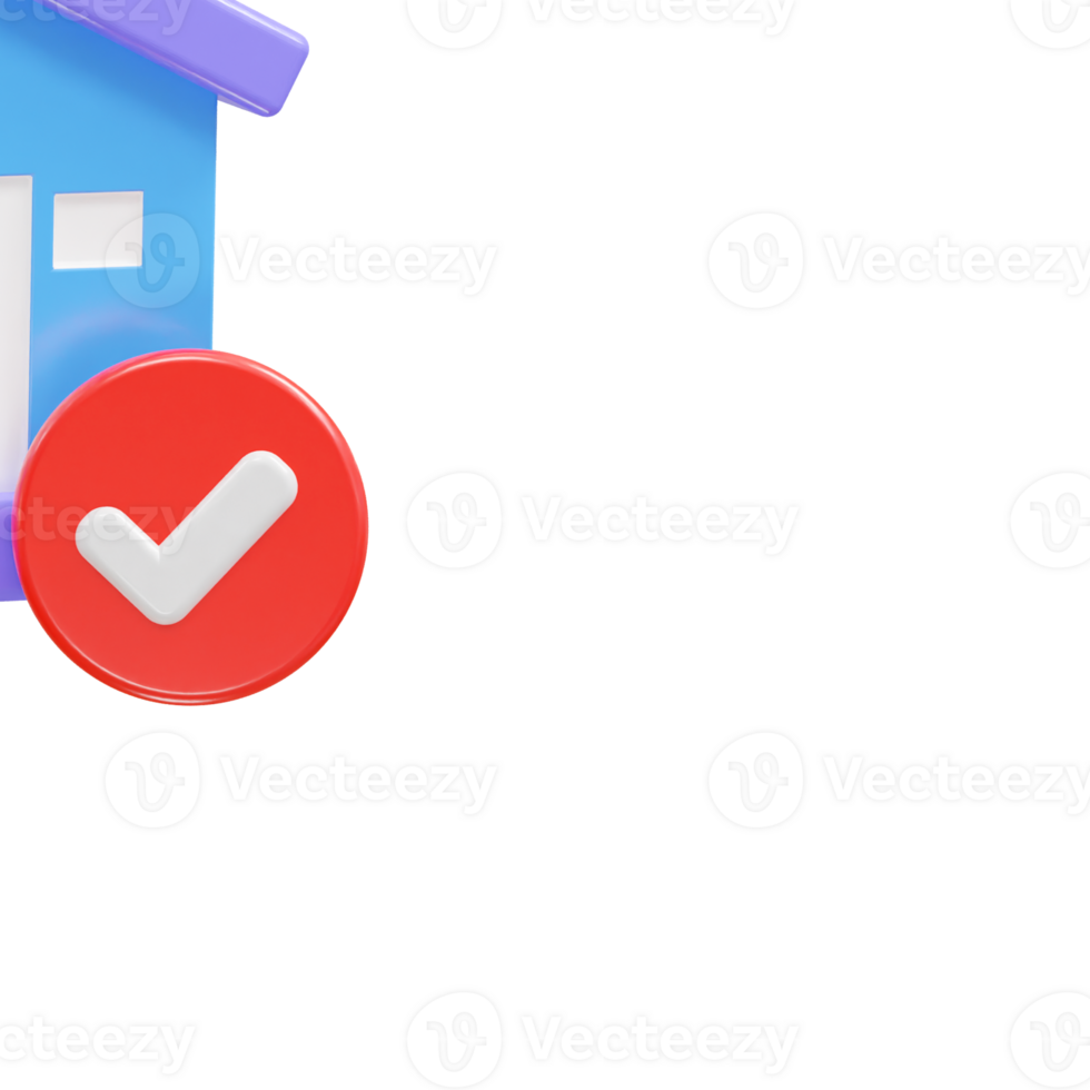 House rent icon 3d illustration rendering element png