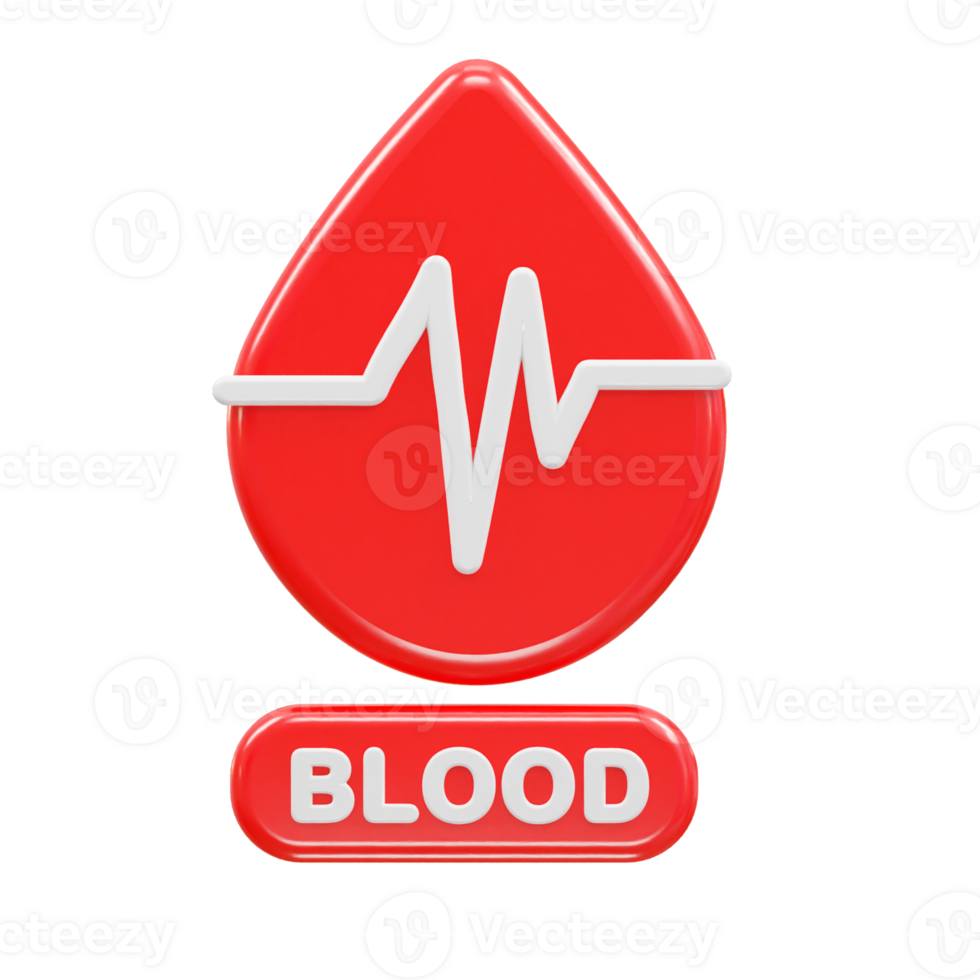 Blood icon 3d rendering illustration element png