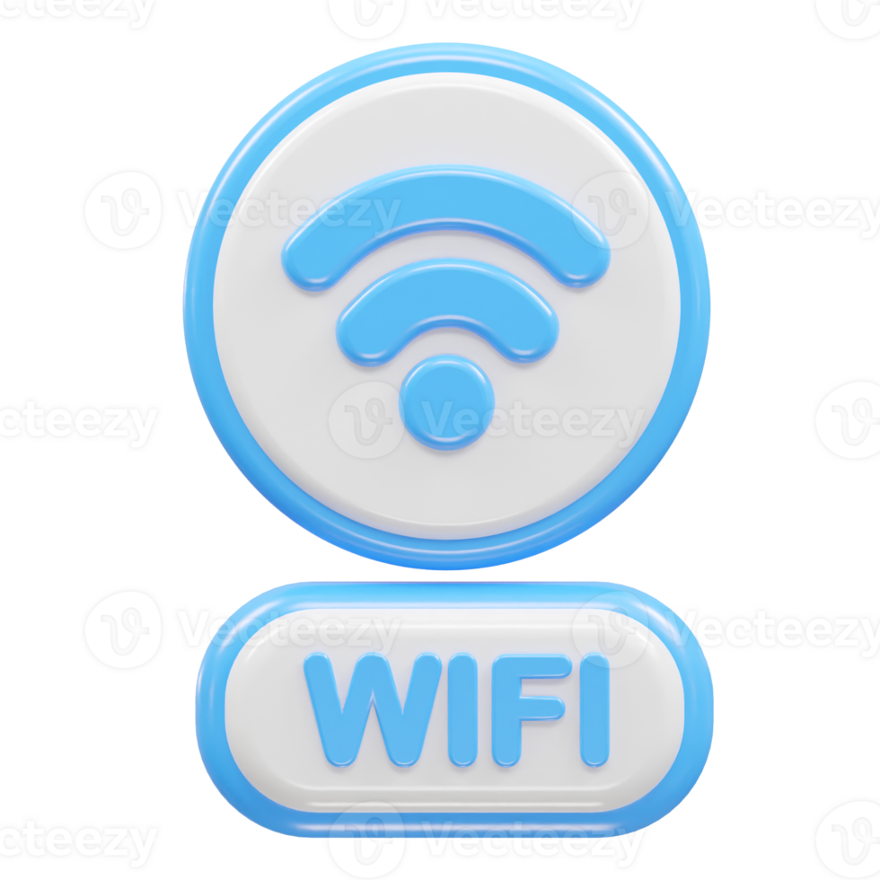 Wifi icon 3d rendering illustration png