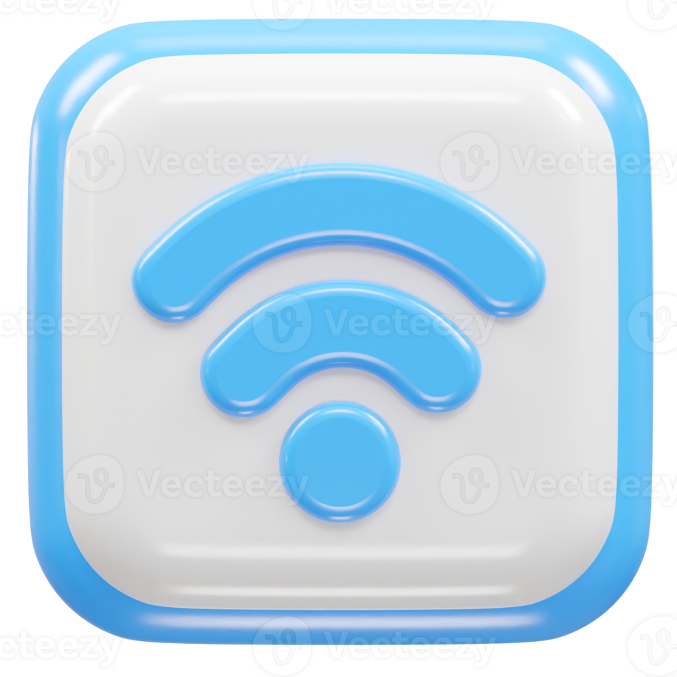 Wifi icon 3d rendering illustration png