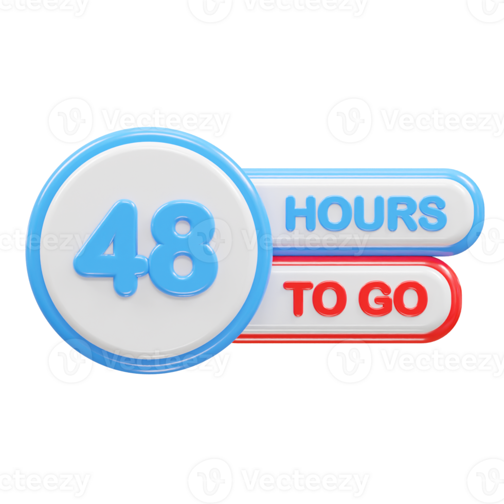 48 hours to go text illustration rendering png