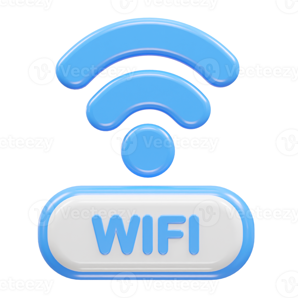 Wifi icon 3d rendering illustration png