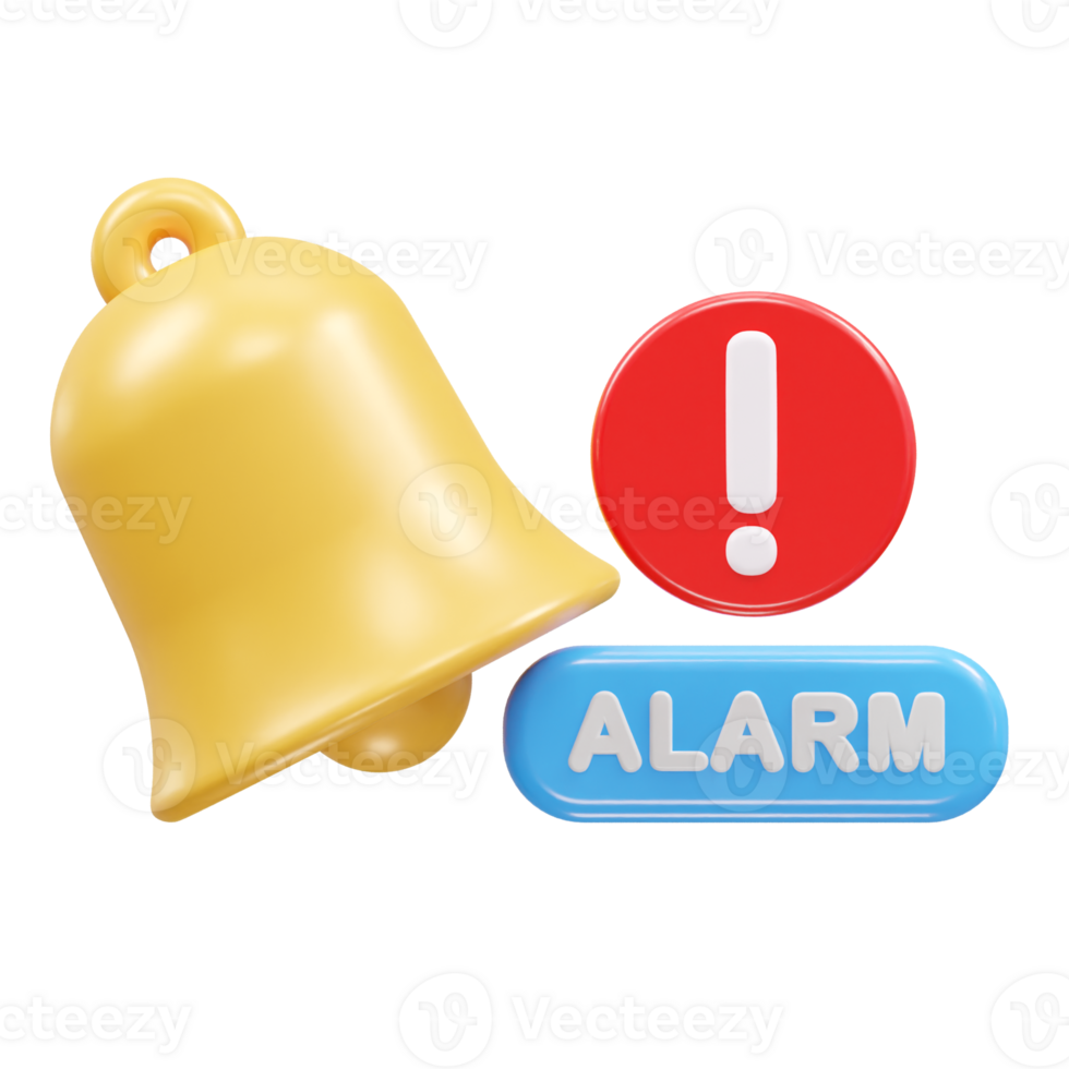 alarm icon 3d illustration rendering png