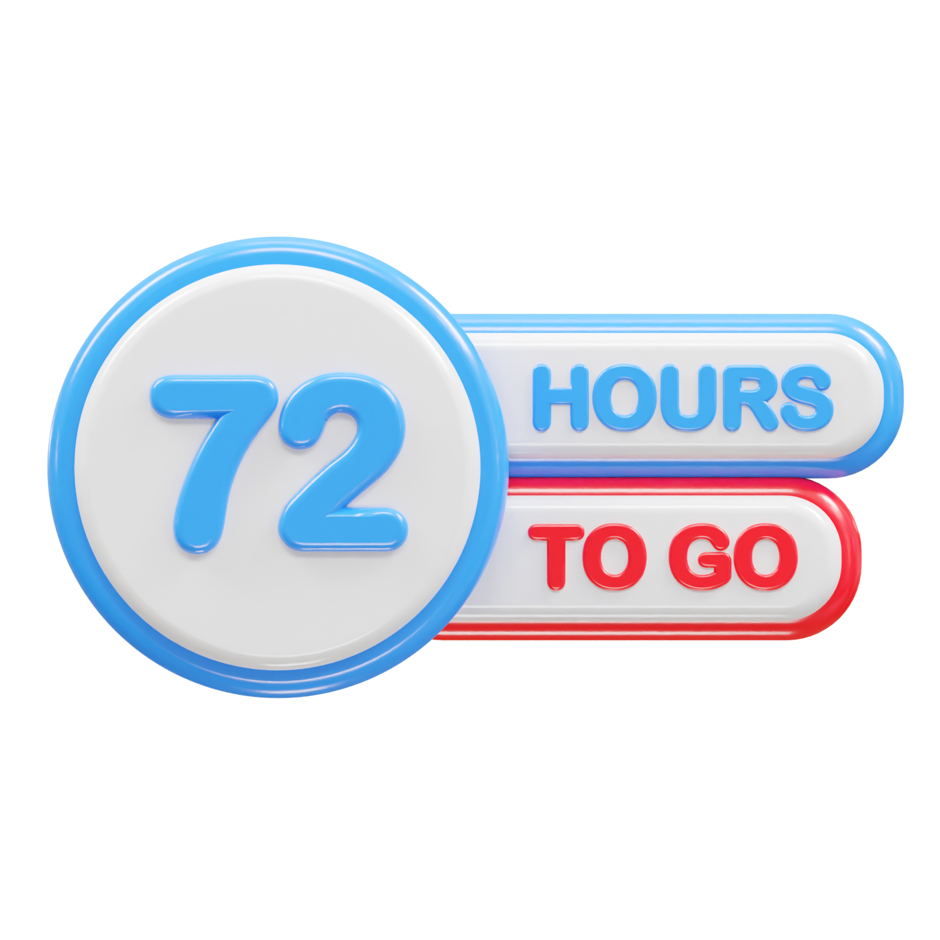 72 hours to go text illustration rendering 42567029 png