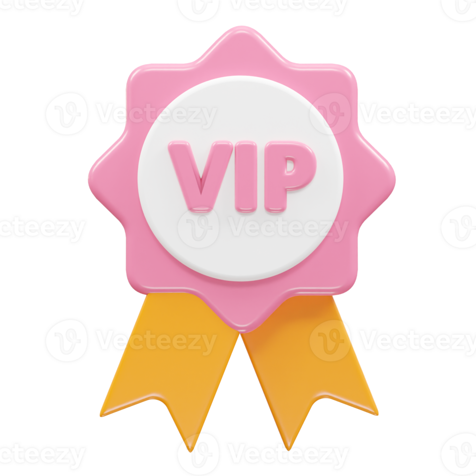 Vip icon 3d rendering element vip member icon illustration png