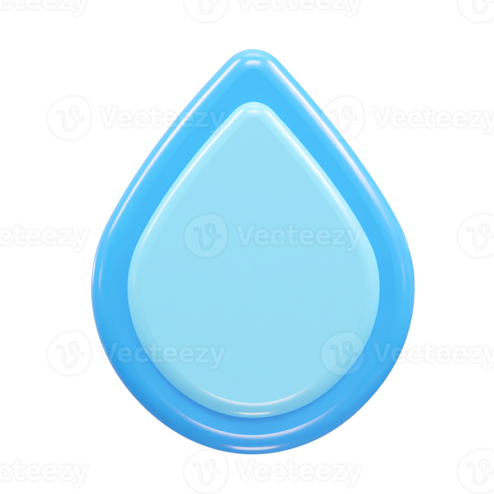 Water icon 3d rendering png