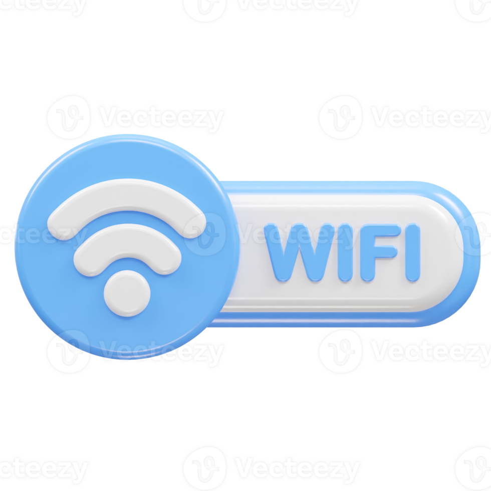 Wifi icon 3d rendering illustration png
