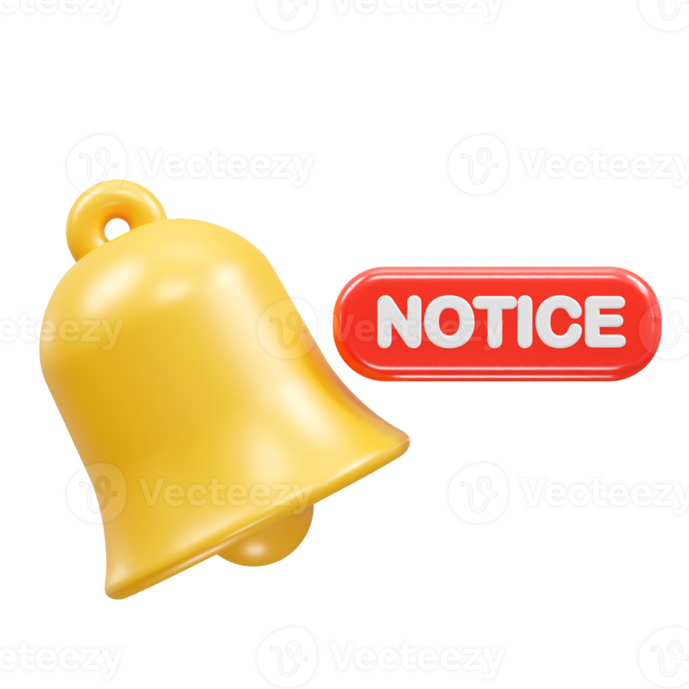 Notice icon 3d render illustration element png