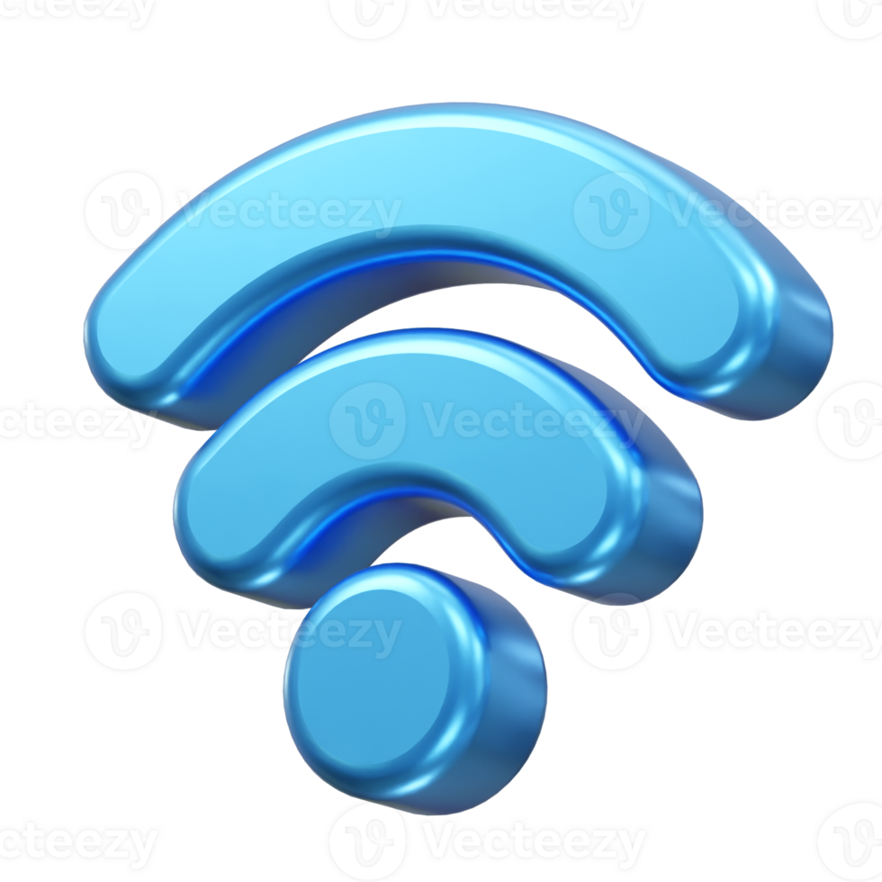 Wifi icon 3d rendering illustration png