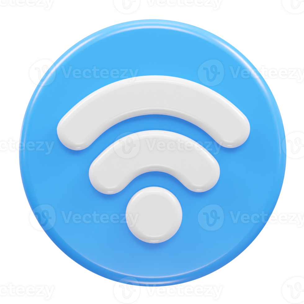 Wifi icon 3d rendering illustration png