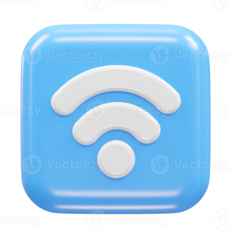 Wifi icon 3d rendering illustration png