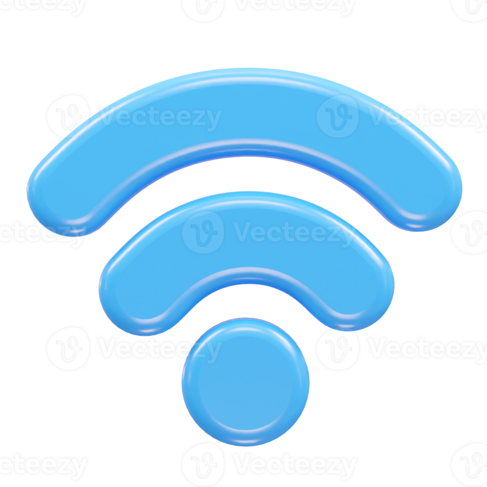 Wifi icon 3d rendering illustration png