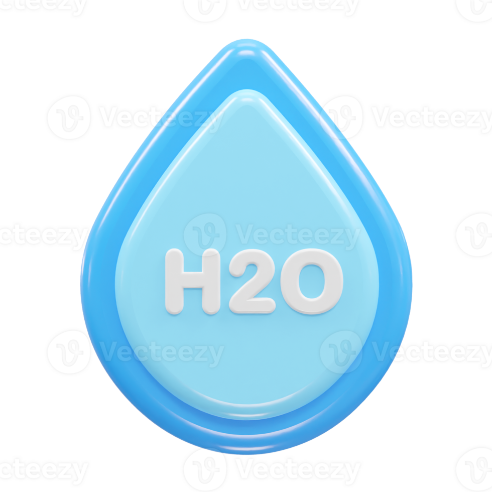 Water icon 3d rendering png