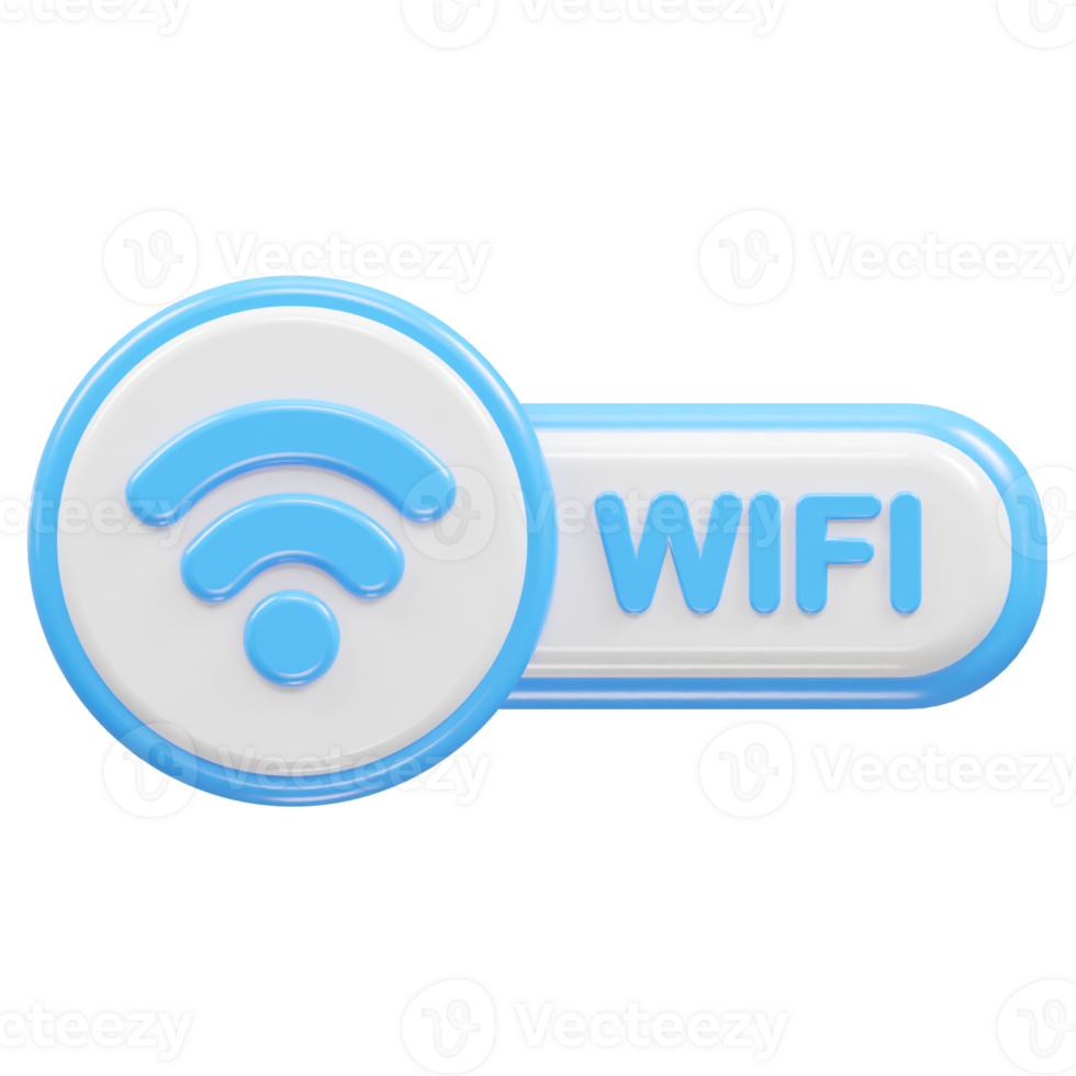 Wifi icon 3d rendering illustration png