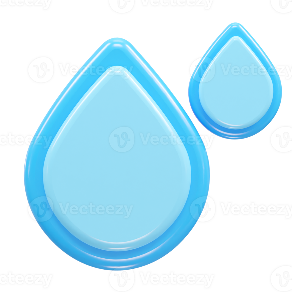 Water icon 3d rendering png