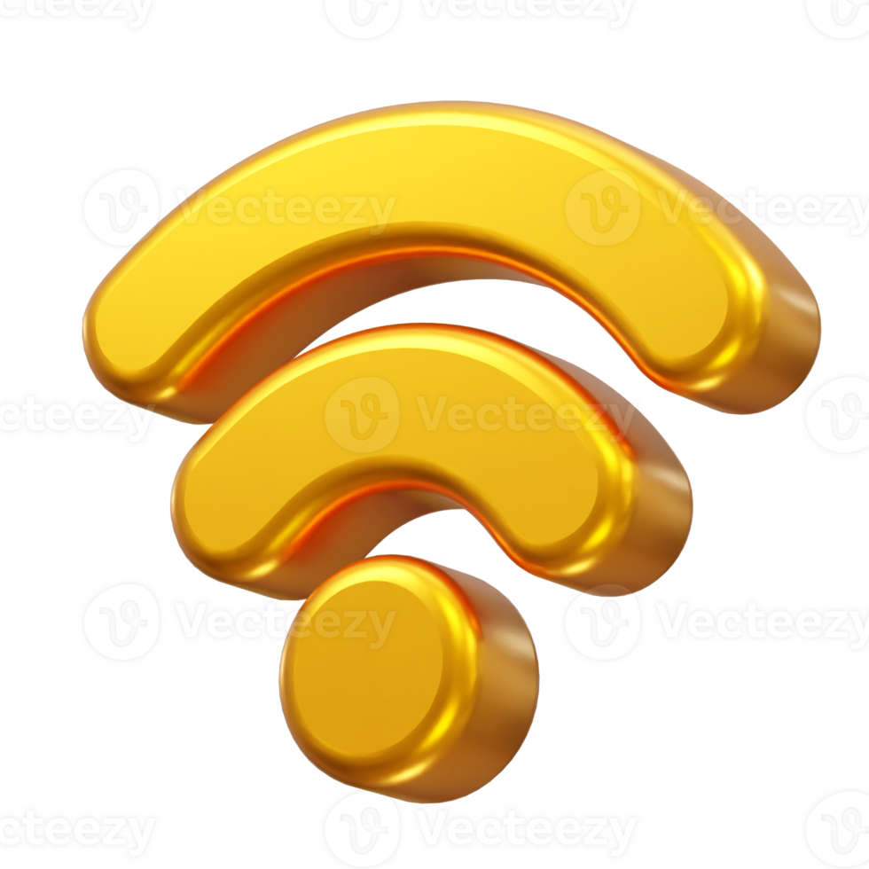 Wifi icon 3d rendering illustration png