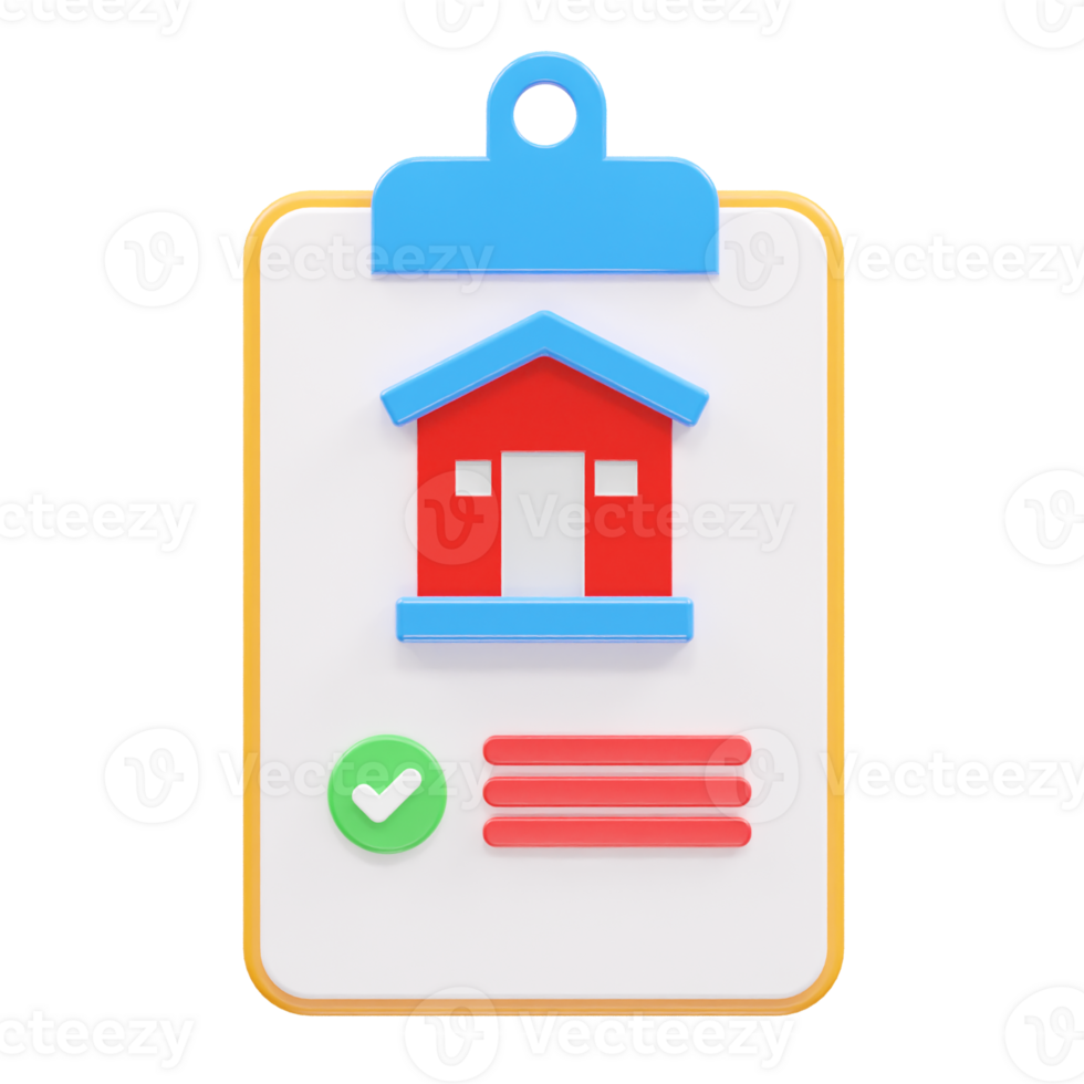 House rent icon 3d illustration rendering element png