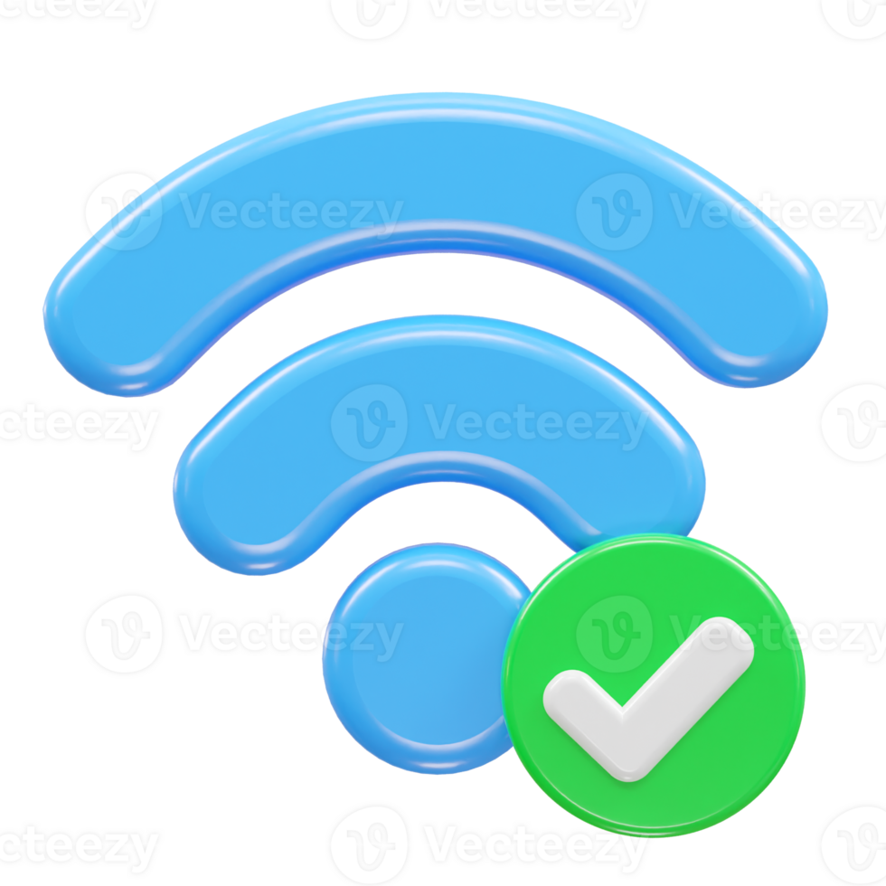 Wifi icon 3d rendering illustration png