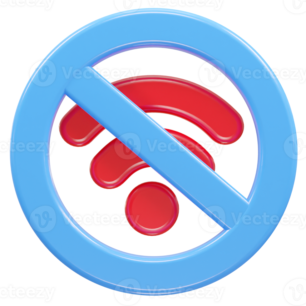 Wifi icon 3d rendering illustration png