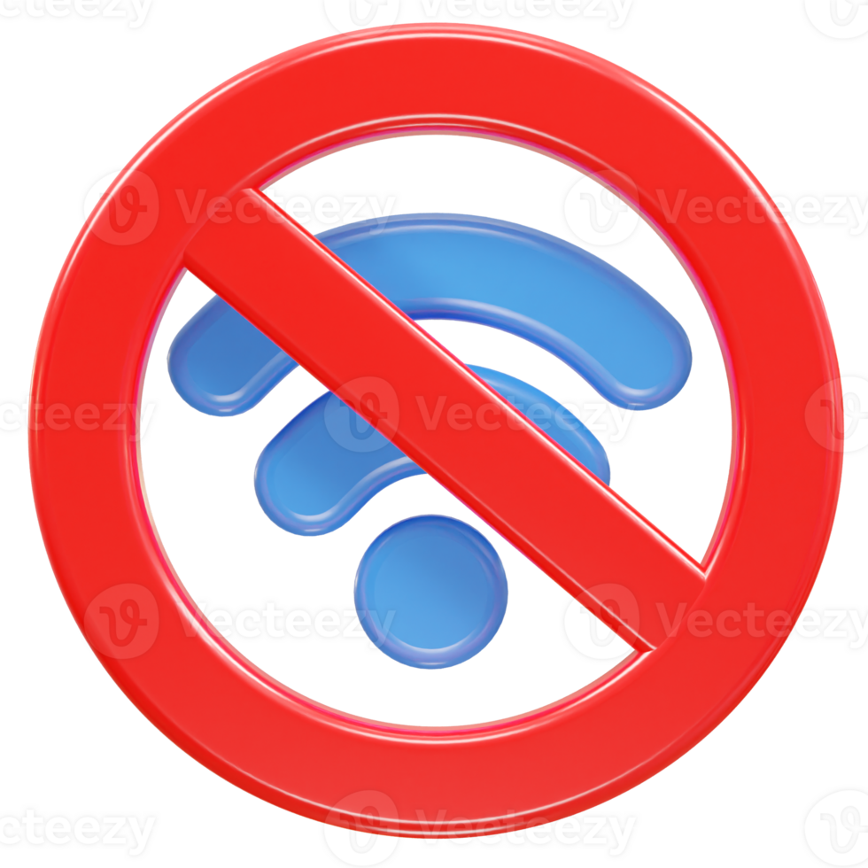 Wifi icon 3d rendering illustration png
