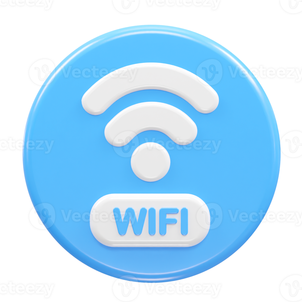 Wifi icon 3d rendering illustration png