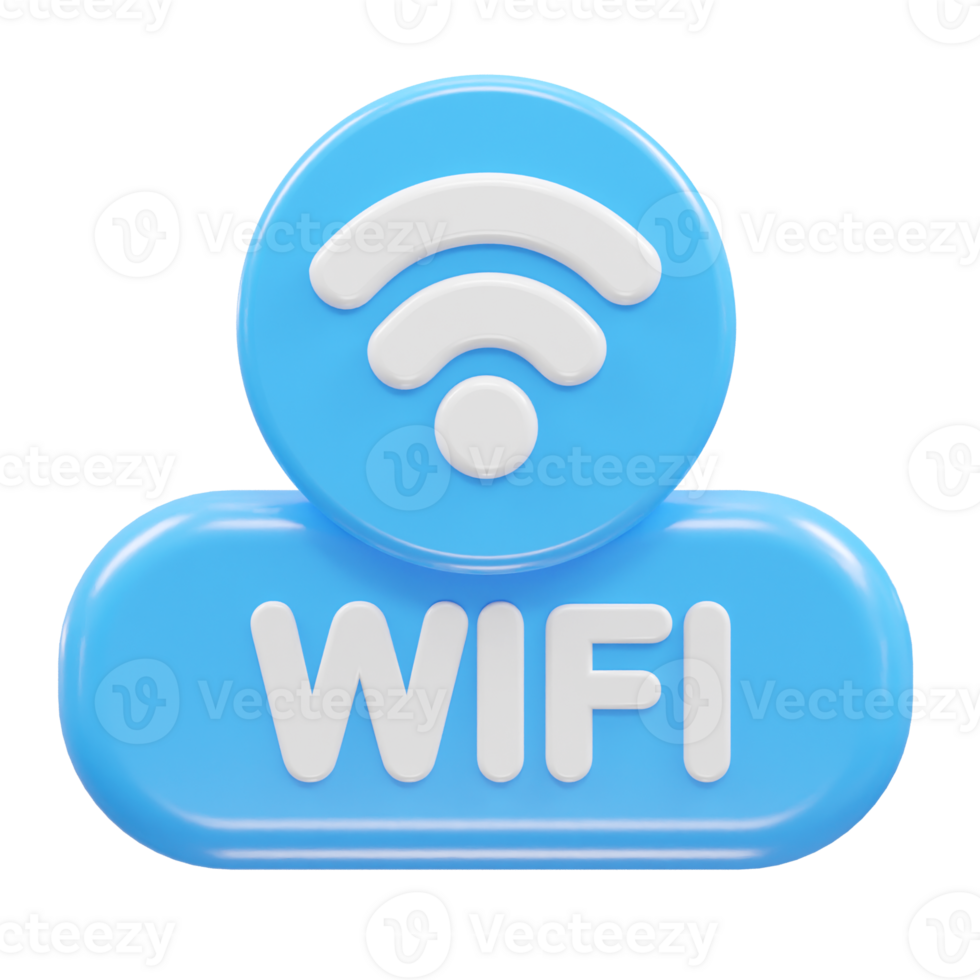 Wifi icon 3d rendering illustration png